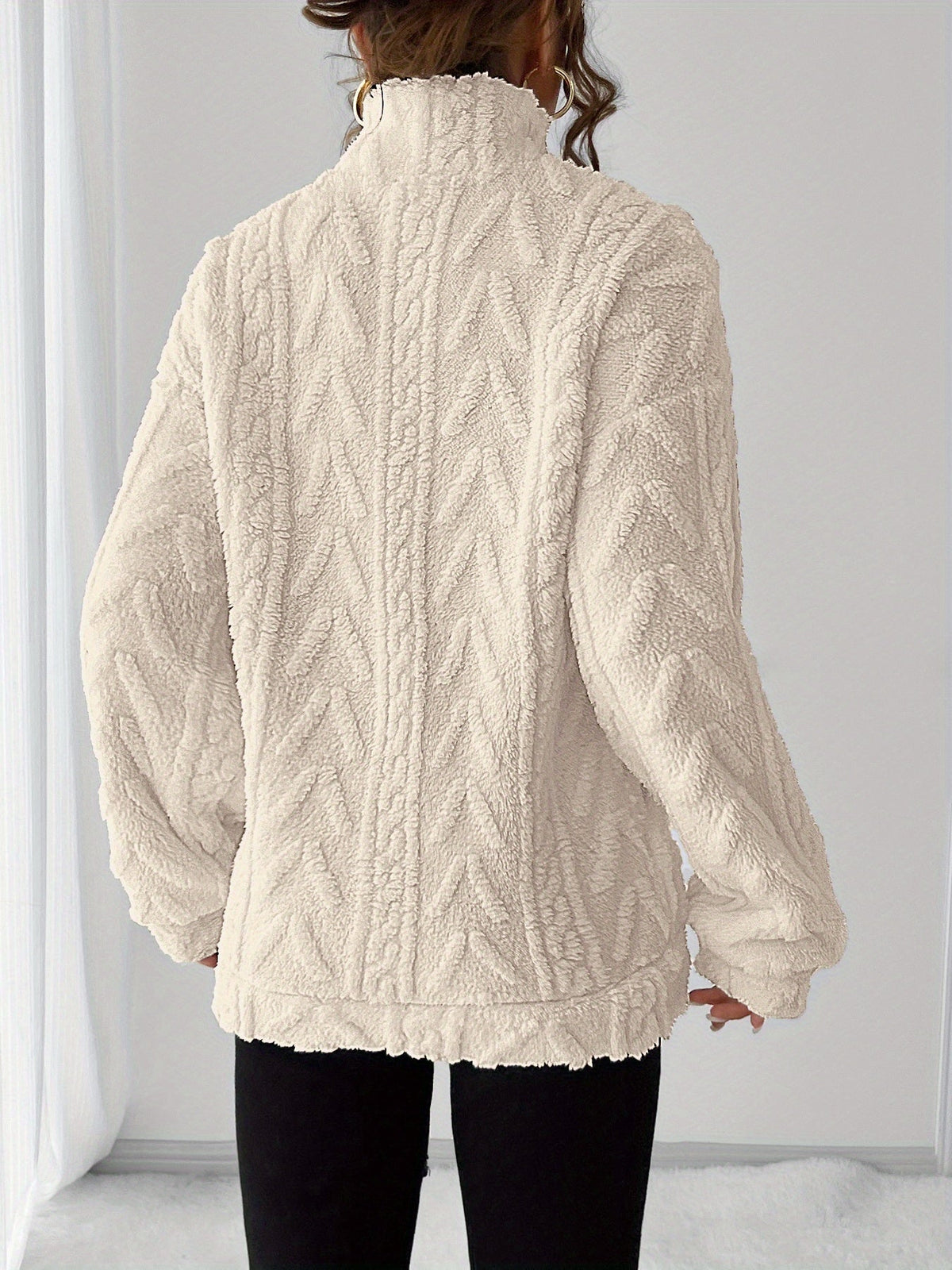 Lena - Fleece Lapel Zip Sweatshirt