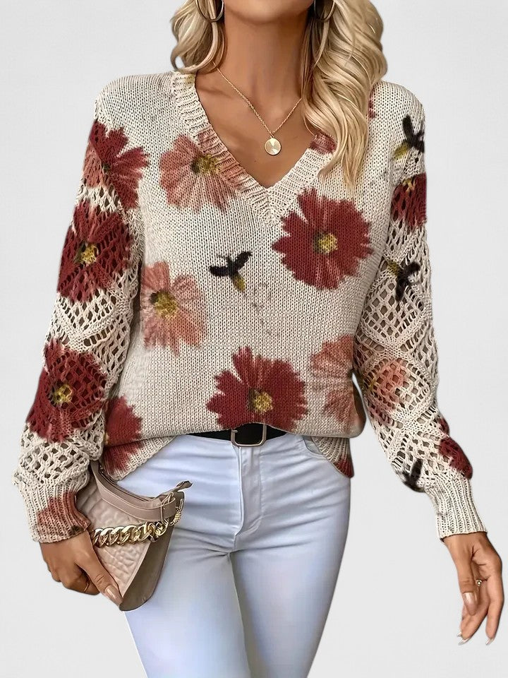 Mae - Elegant Floral Sweater