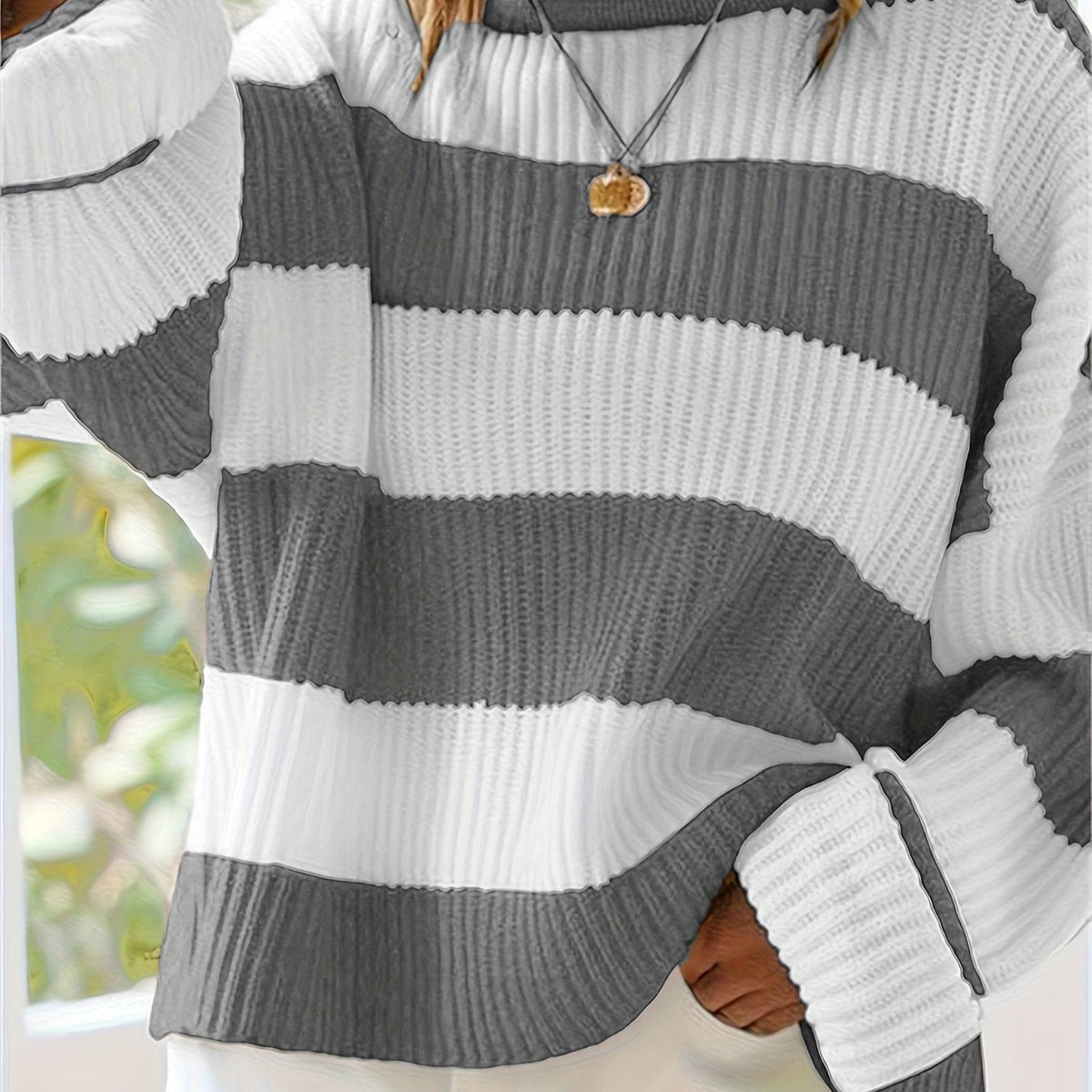 Isla - Drop Shoulder Rib-Knit Pullover