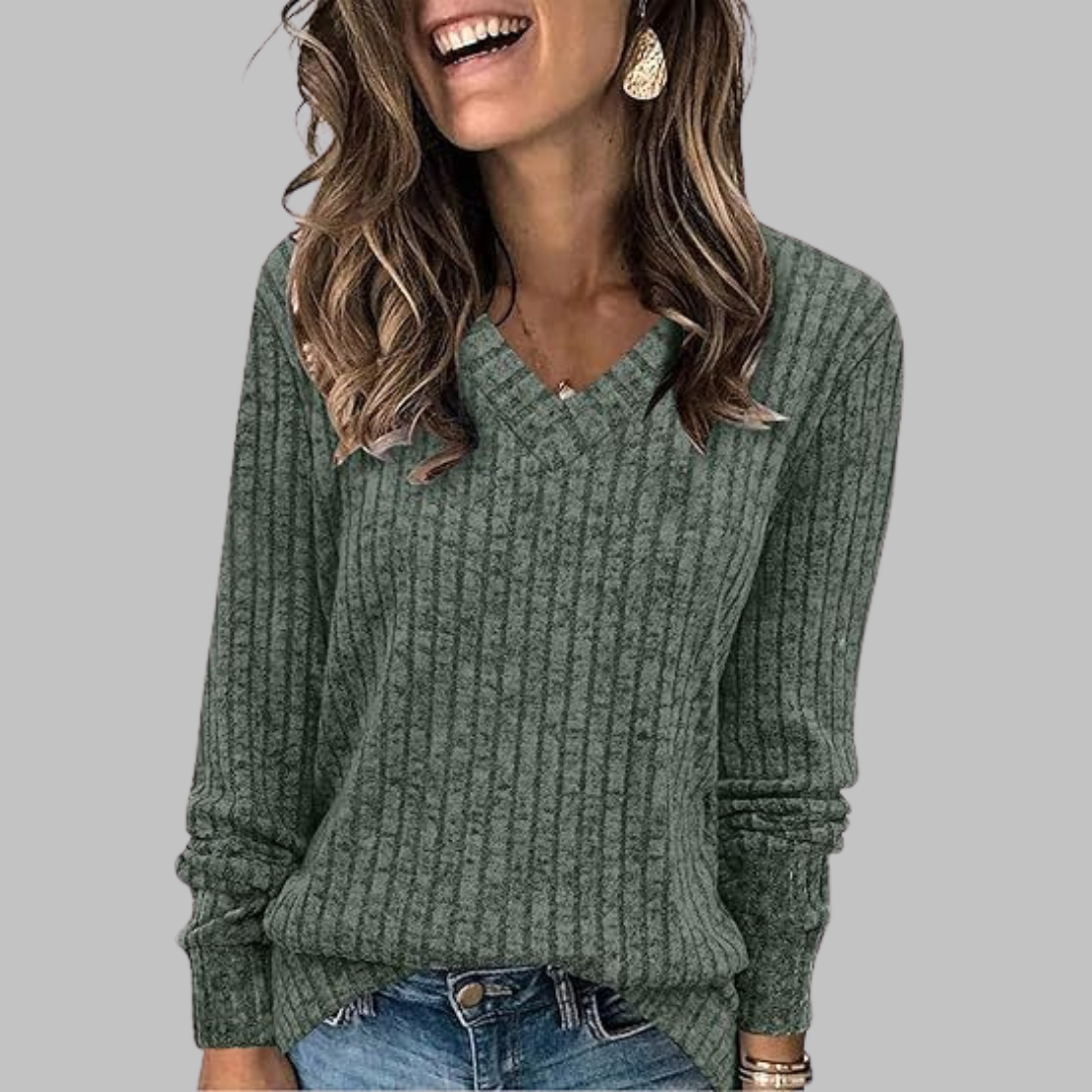 Vera - V-Neck Long Sleeve Top