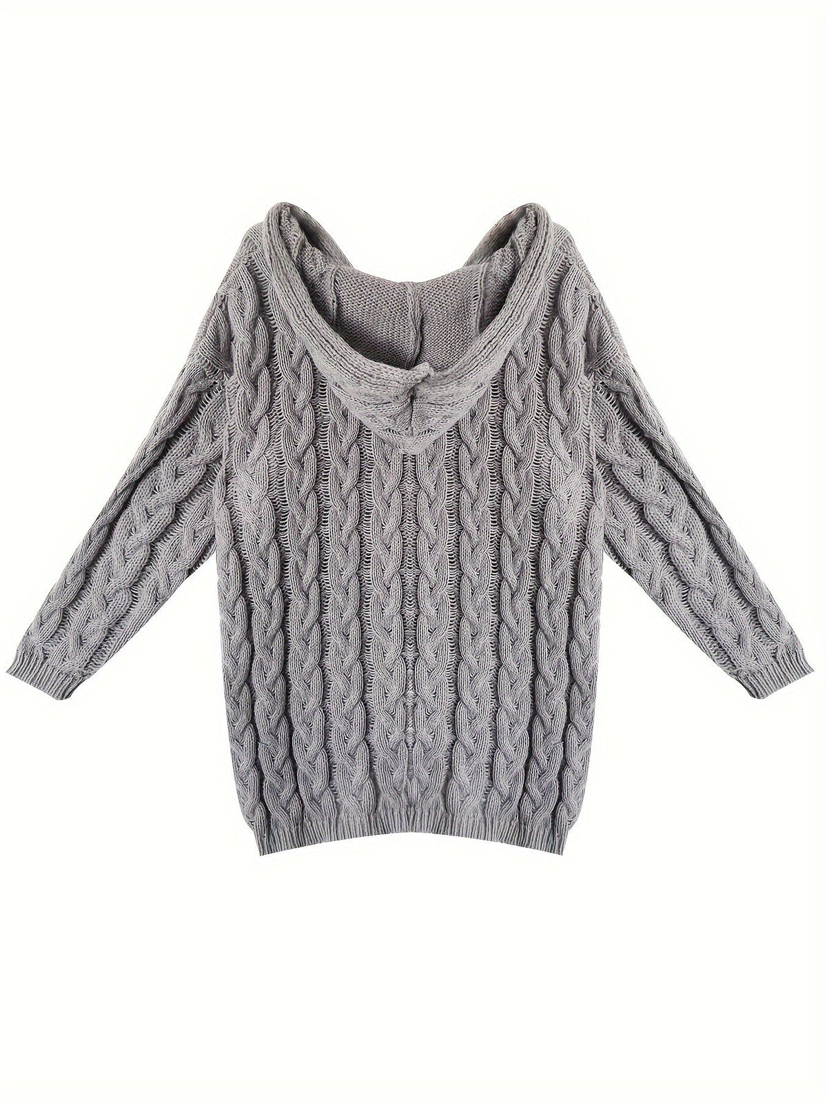 Zara - Plus Size Cable Knit Hoodie