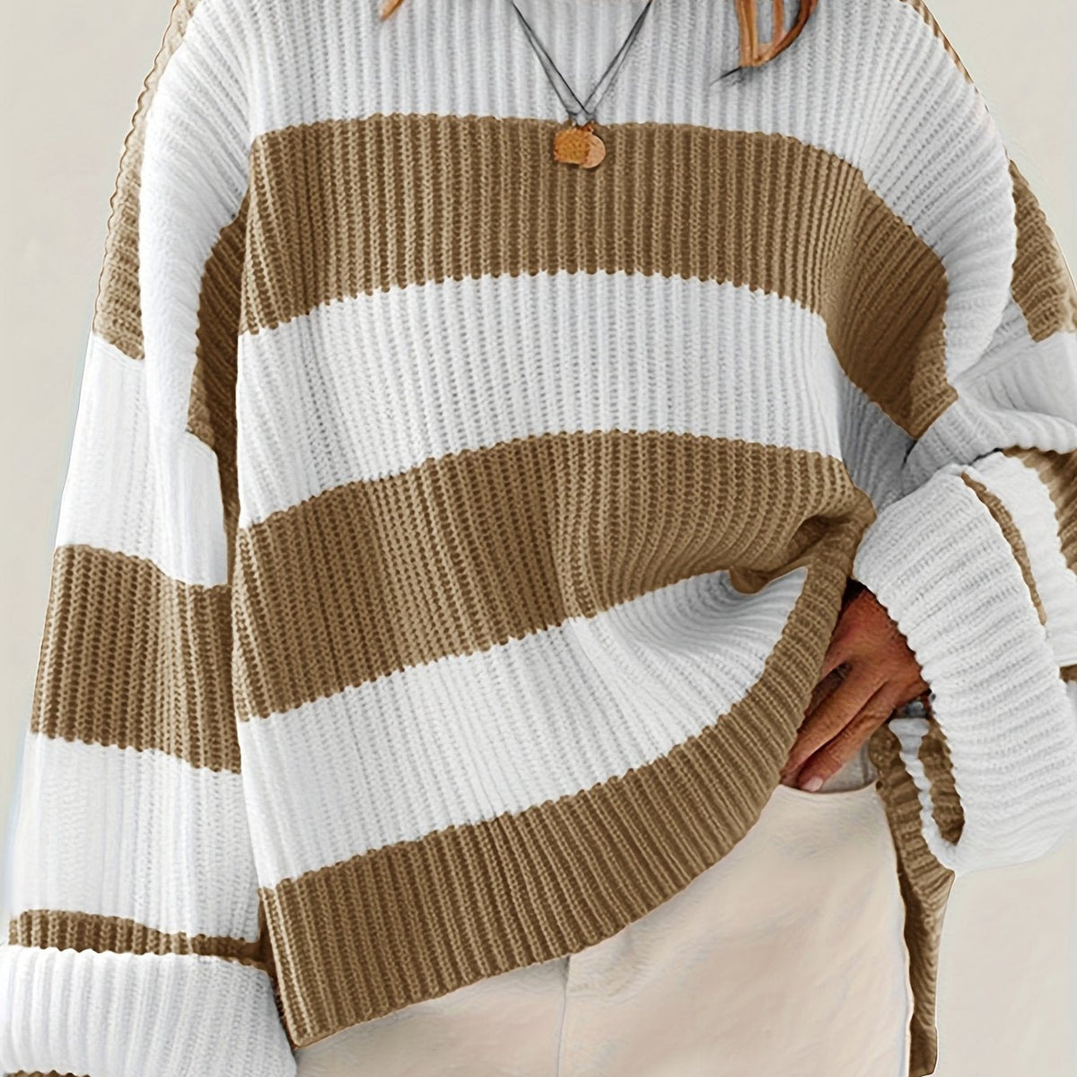 Isla - Drop Shoulder Rib-Knit Pullover