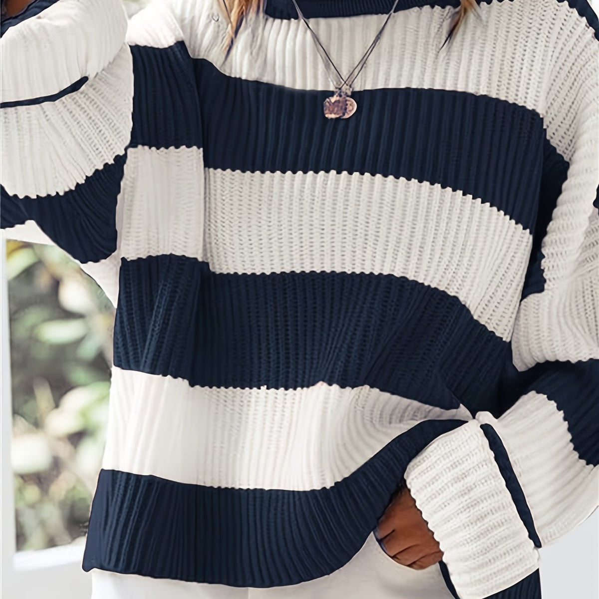Isla - Drop Shoulder Rib-Knit Pullover