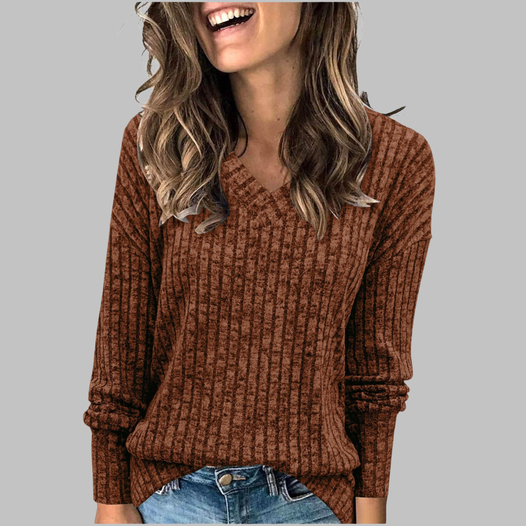 Vera - V-Neck Long Sleeve Top