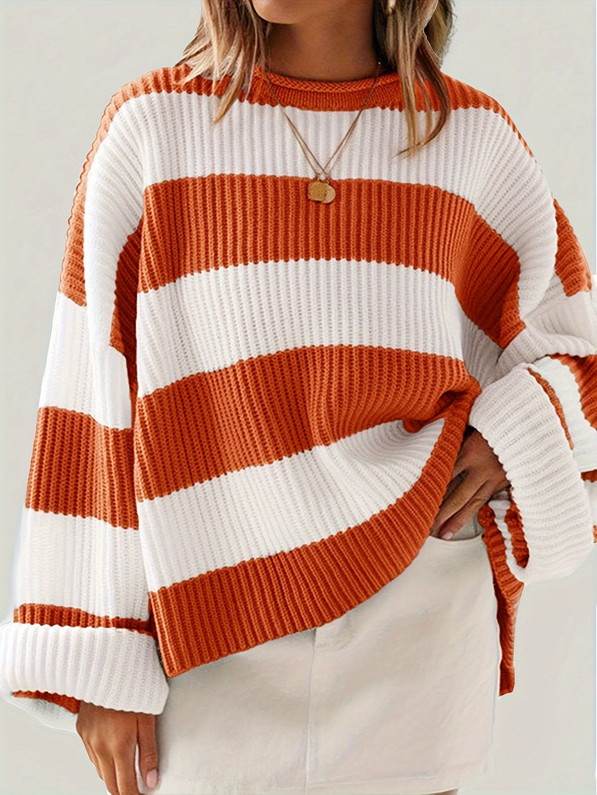 Isla - Drop Shoulder Rib-Knit Pullover