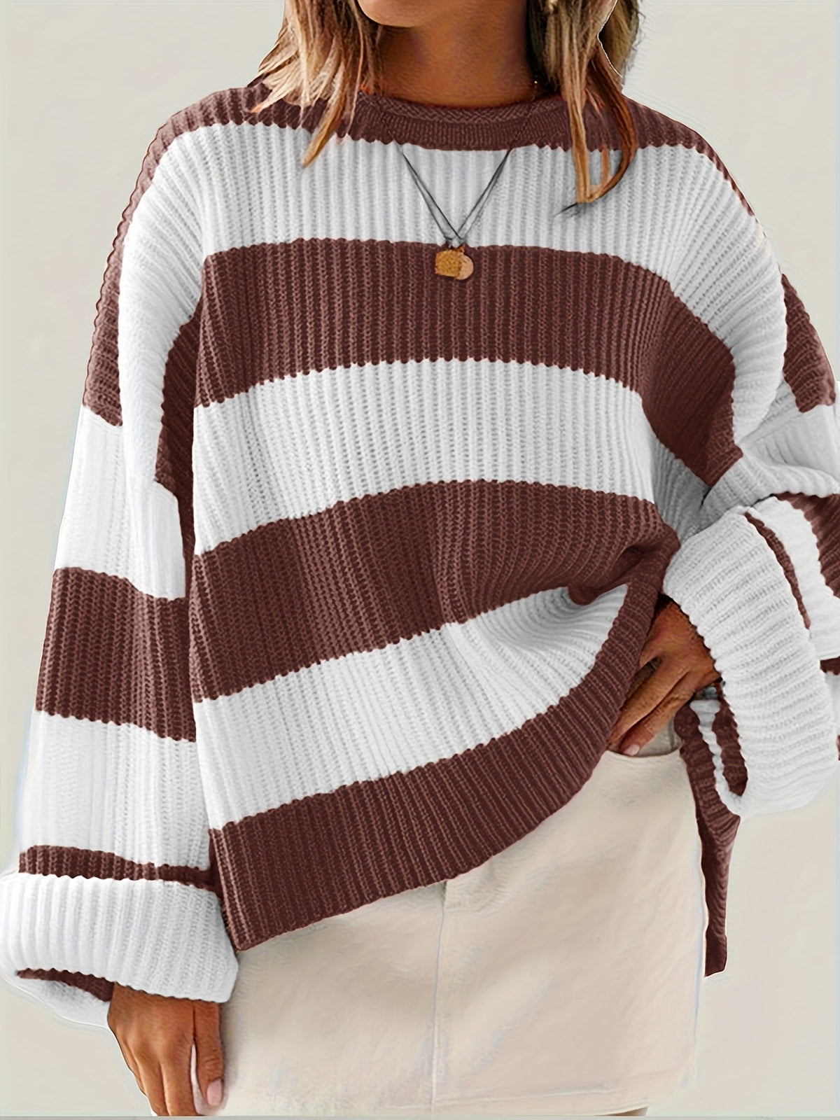Isla - Drop Shoulder Rib-Knit Pullover