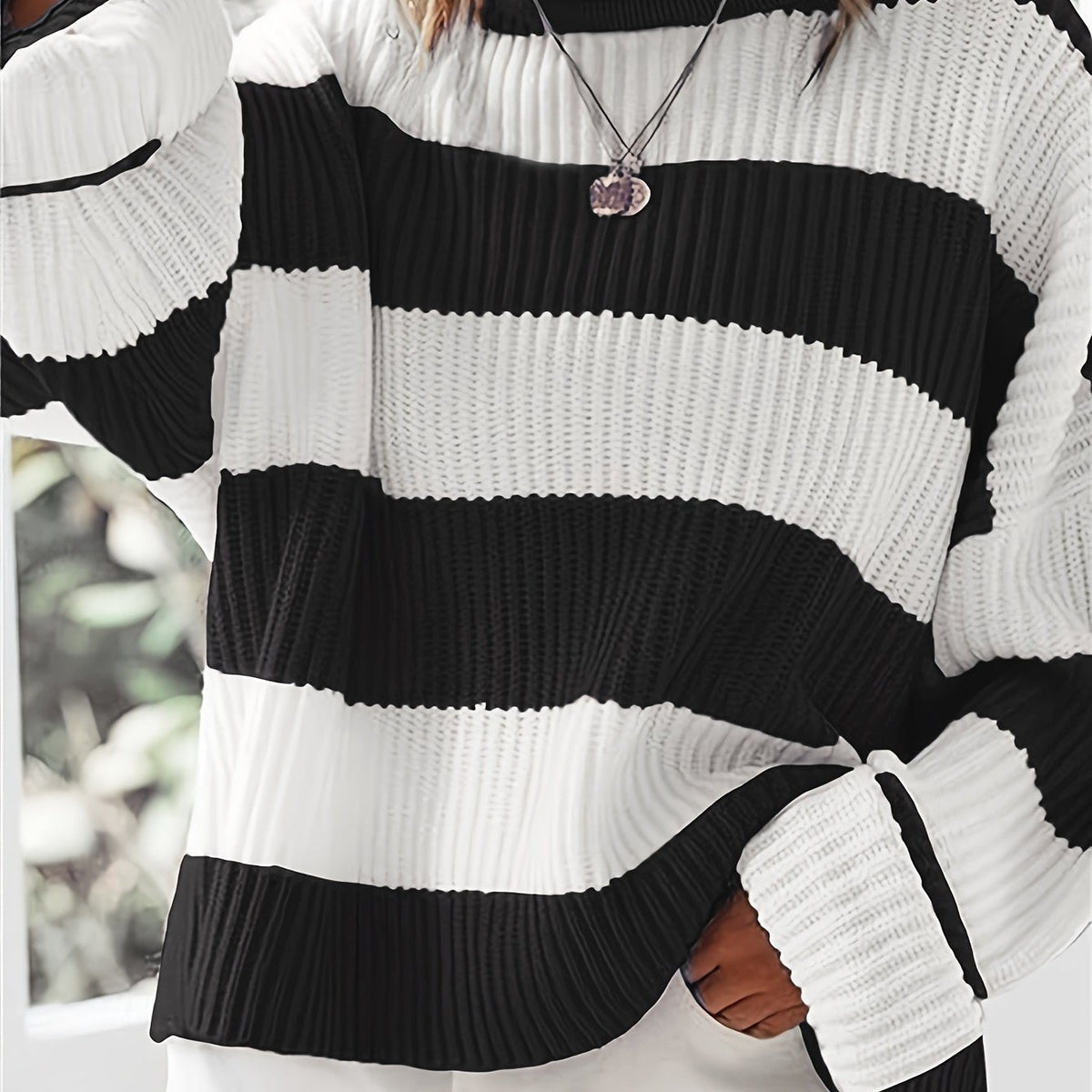 Isla - Drop Shoulder Rib-Knit Pullover