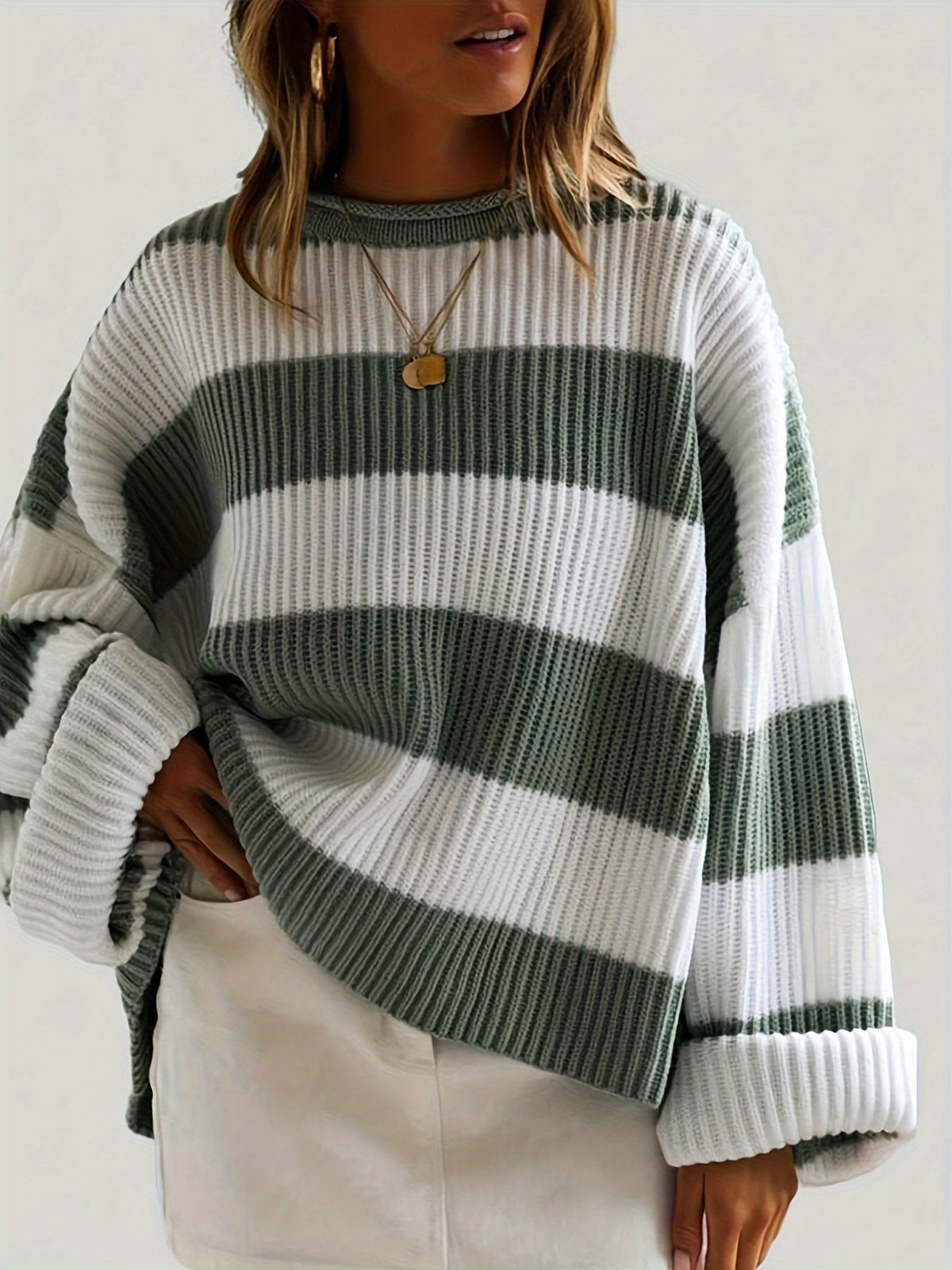 Isla - Drop Shoulder Rib-Knit Pullover