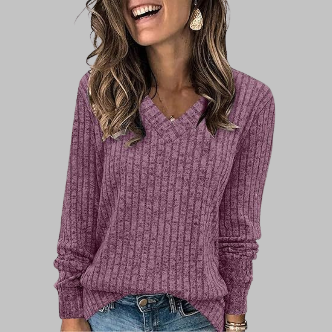 Vera - V-Neck Long Sleeve Top