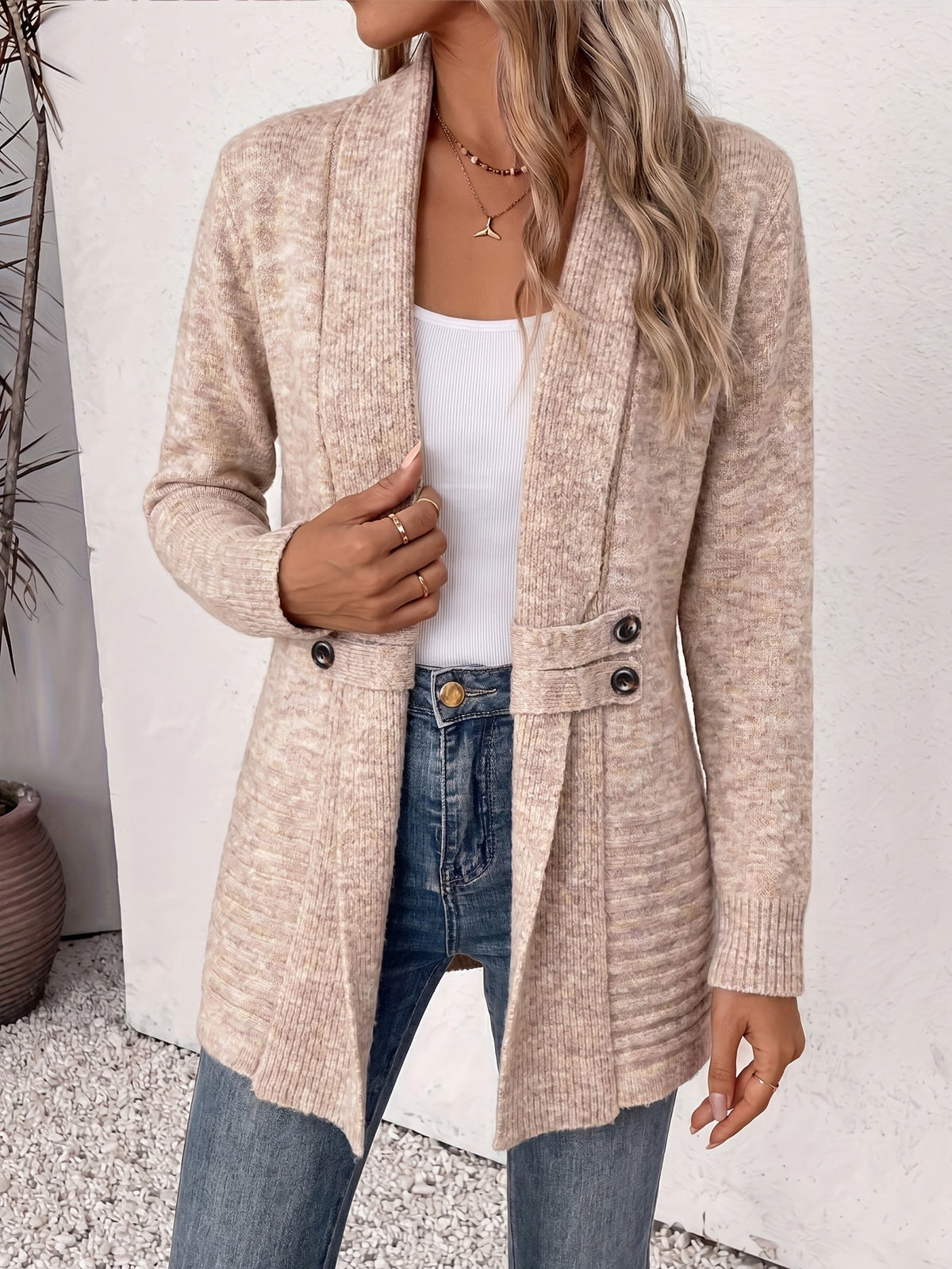 Cleo - Double-Breasted Wool Belted Cardigan