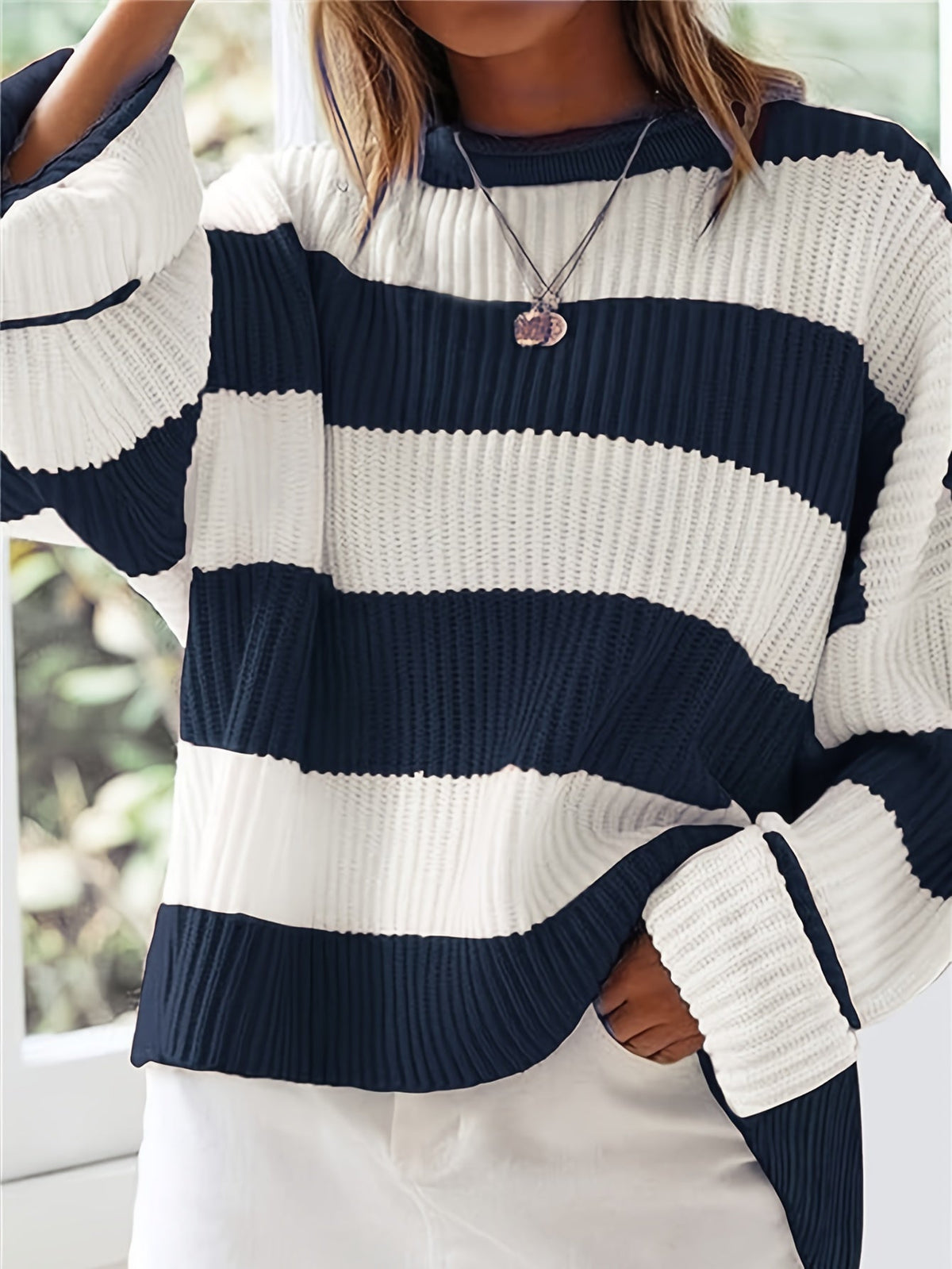 Isla - Drop Shoulder Rib-Knit Pullover