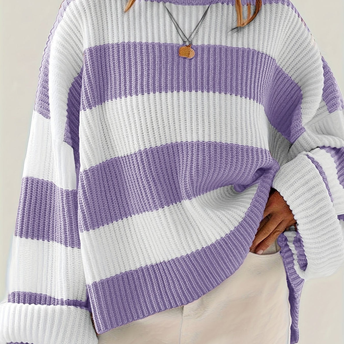 Isla - Drop Shoulder Rib-Knit Pullover