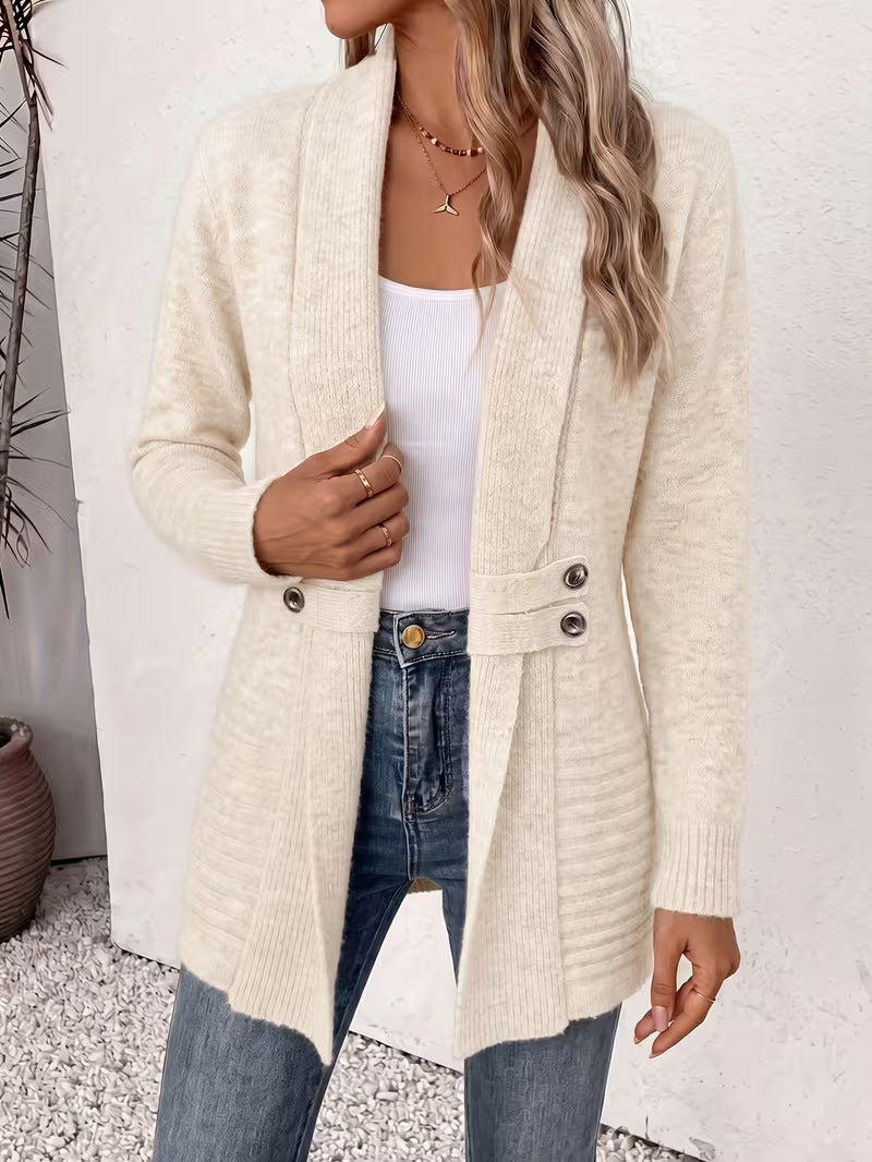 Cleo - Double-Breasted Wool Belted Cardigan