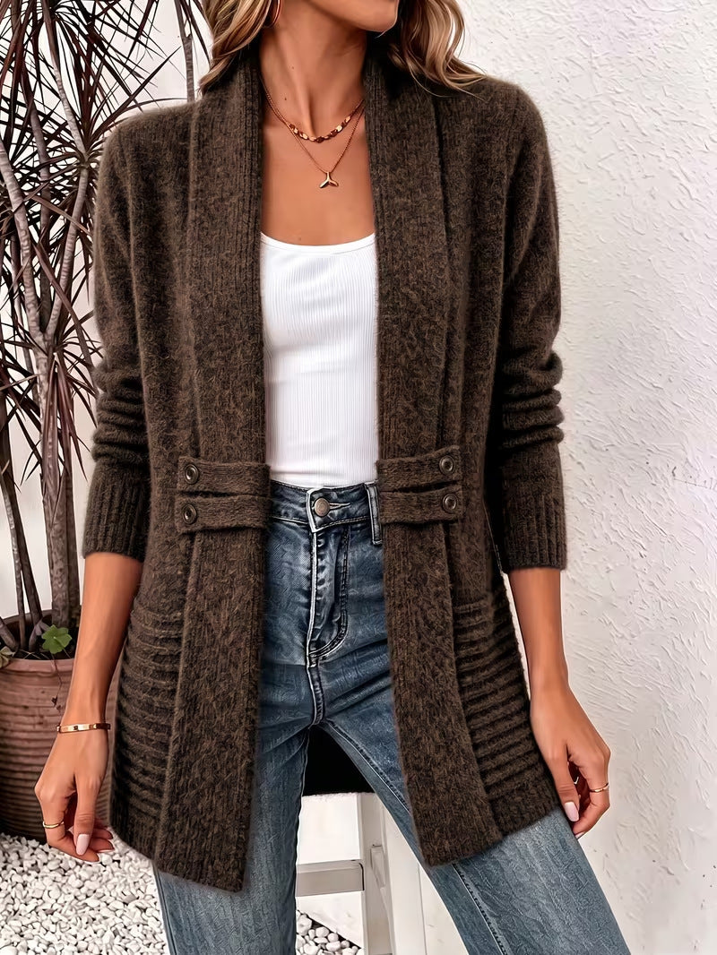 Cleo - Double-Breasted Wool Belted Cardigan