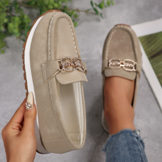 Emma - Diamond Buckle Loafers
