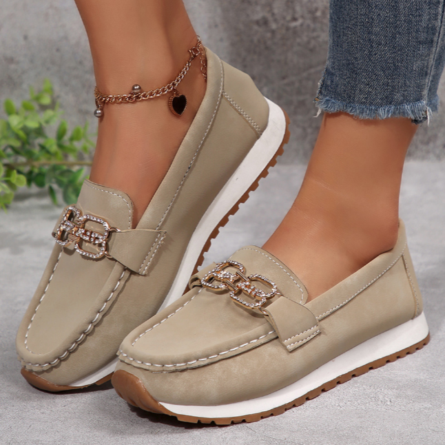 Emma - Diamond Buckle Loafers