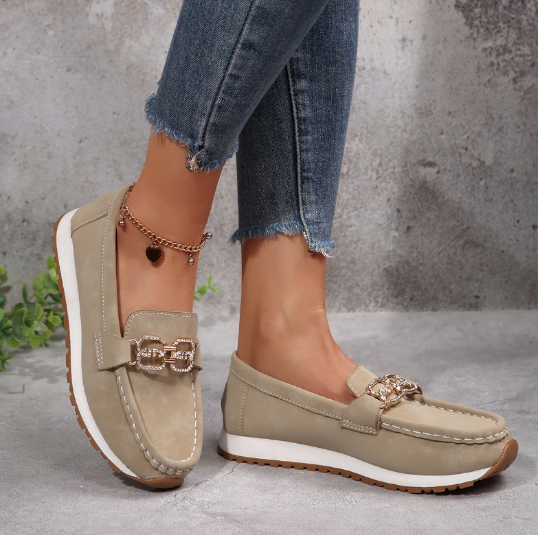 Emma - Diamond Buckle Loafers