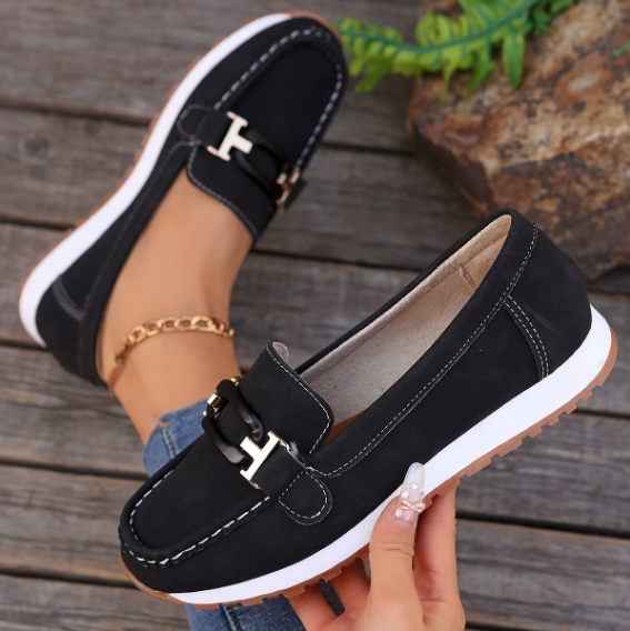 Emily - Chain Buckle Loafers
