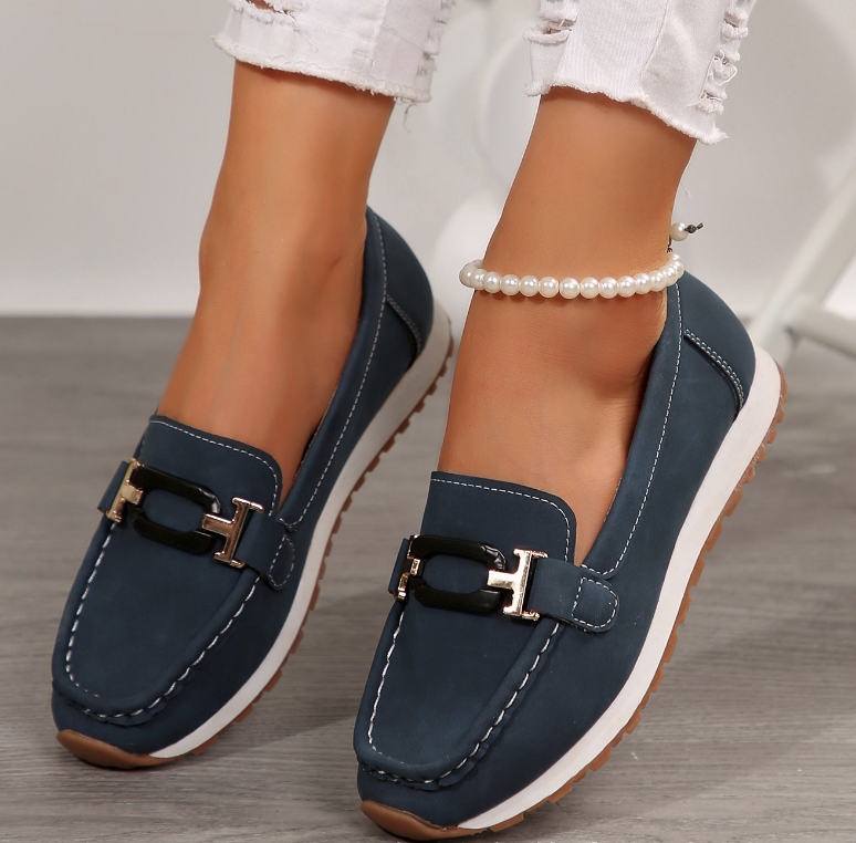 Emily - Chain Buckle Loafers