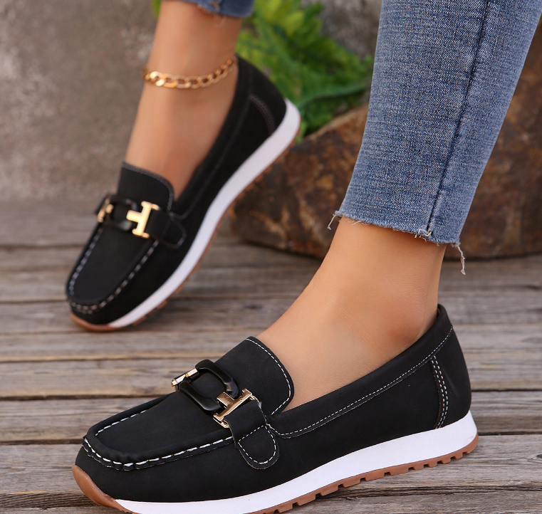 Emily - Chain Buckle Loafers