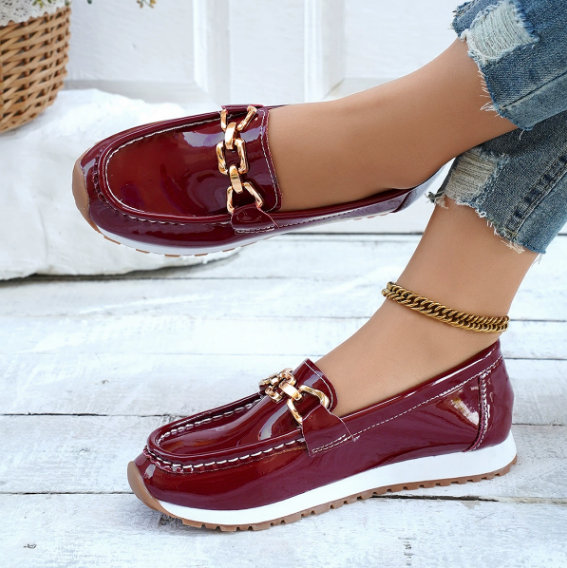 Eleanor - Bordeaux Buckle Loafers
