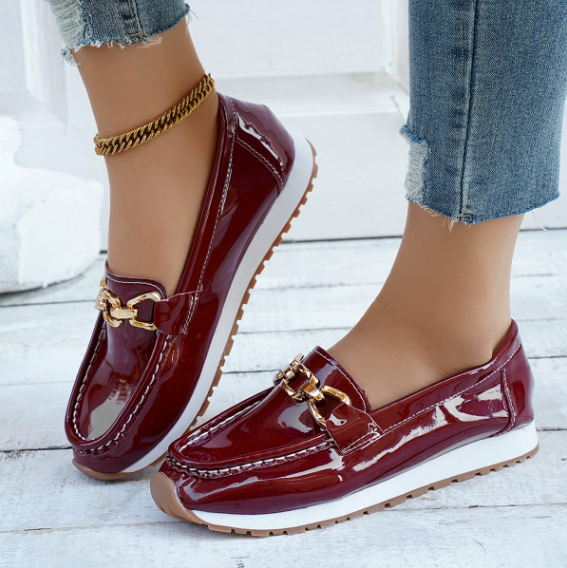 Eleanor - Bordeaux Buckle Loafers