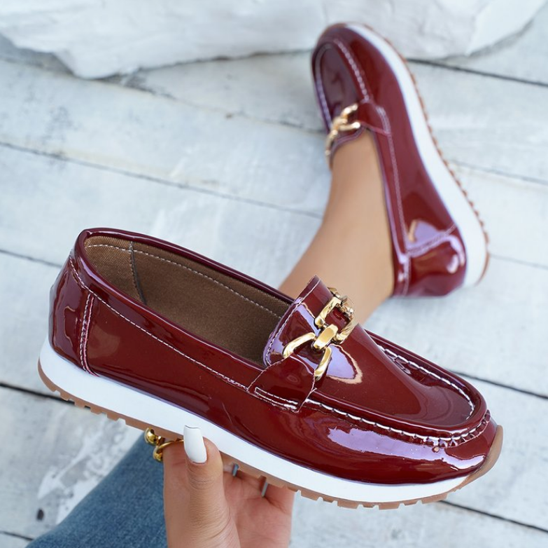 Eleanor - Bordeaux Buckle Loafers