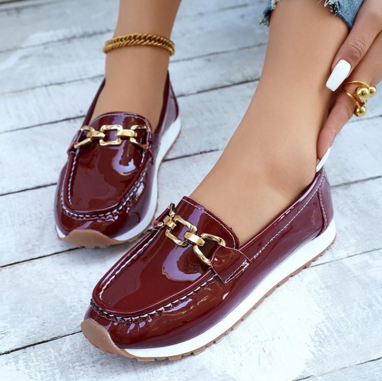Eleanor - Bordeaux Buckle Loafers