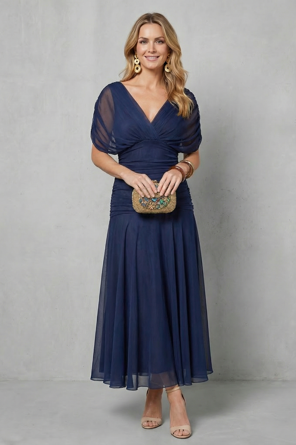 Verdelisse - Draped Floral Flow Maxi Dress