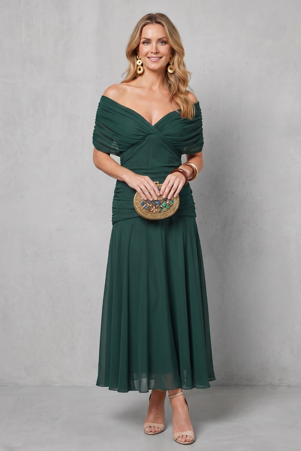 Verdelisse - Draped Floral Flow Maxi Dress