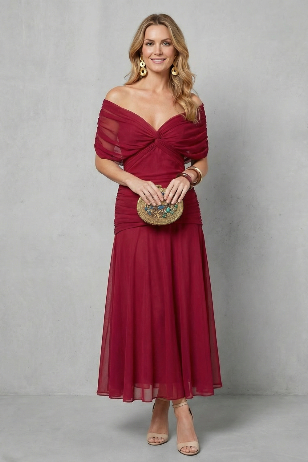 Verdelisse - Draped Floral Flow Maxi Dress
