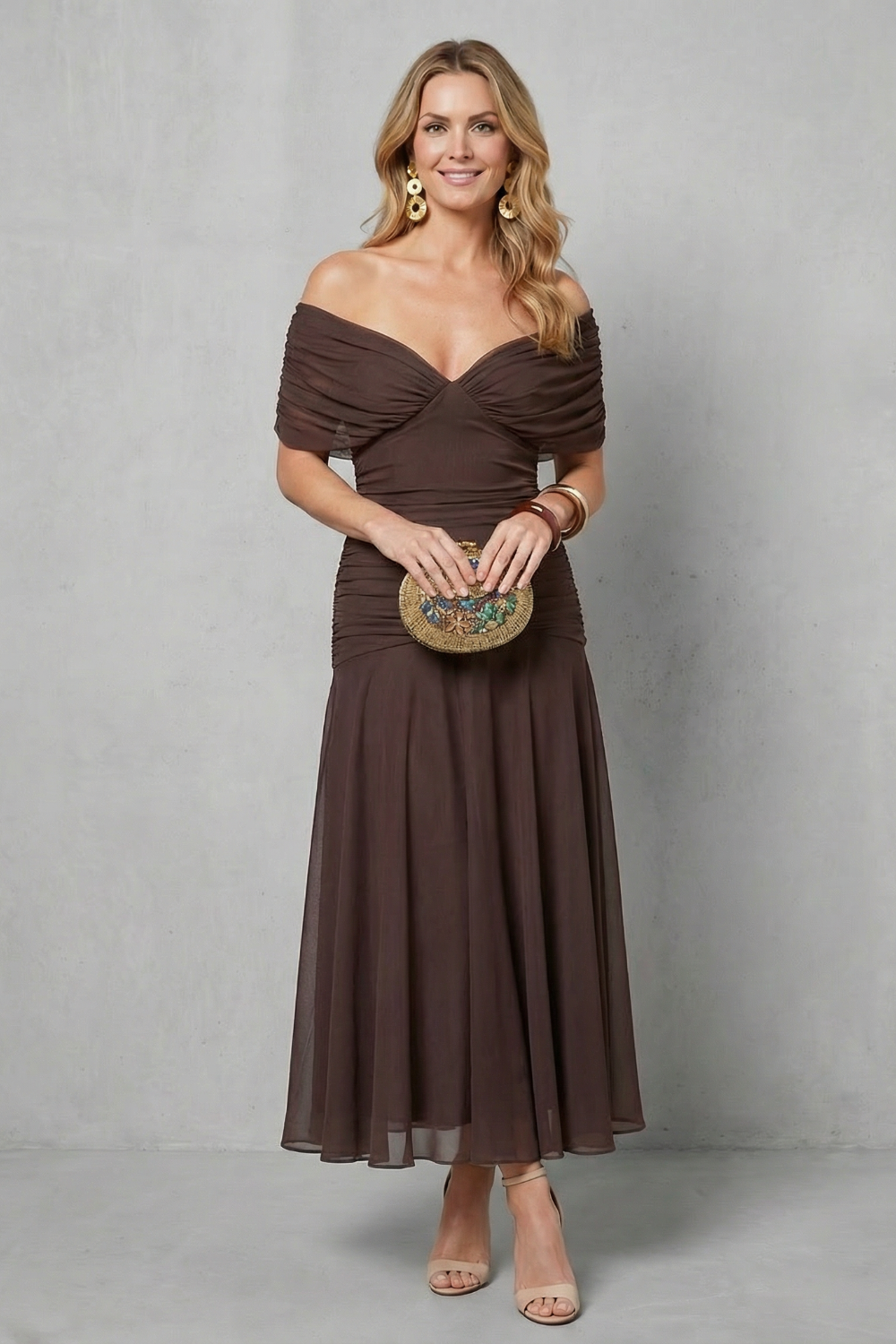 Verdelisse - Draped Floral Flow Maxi Dress