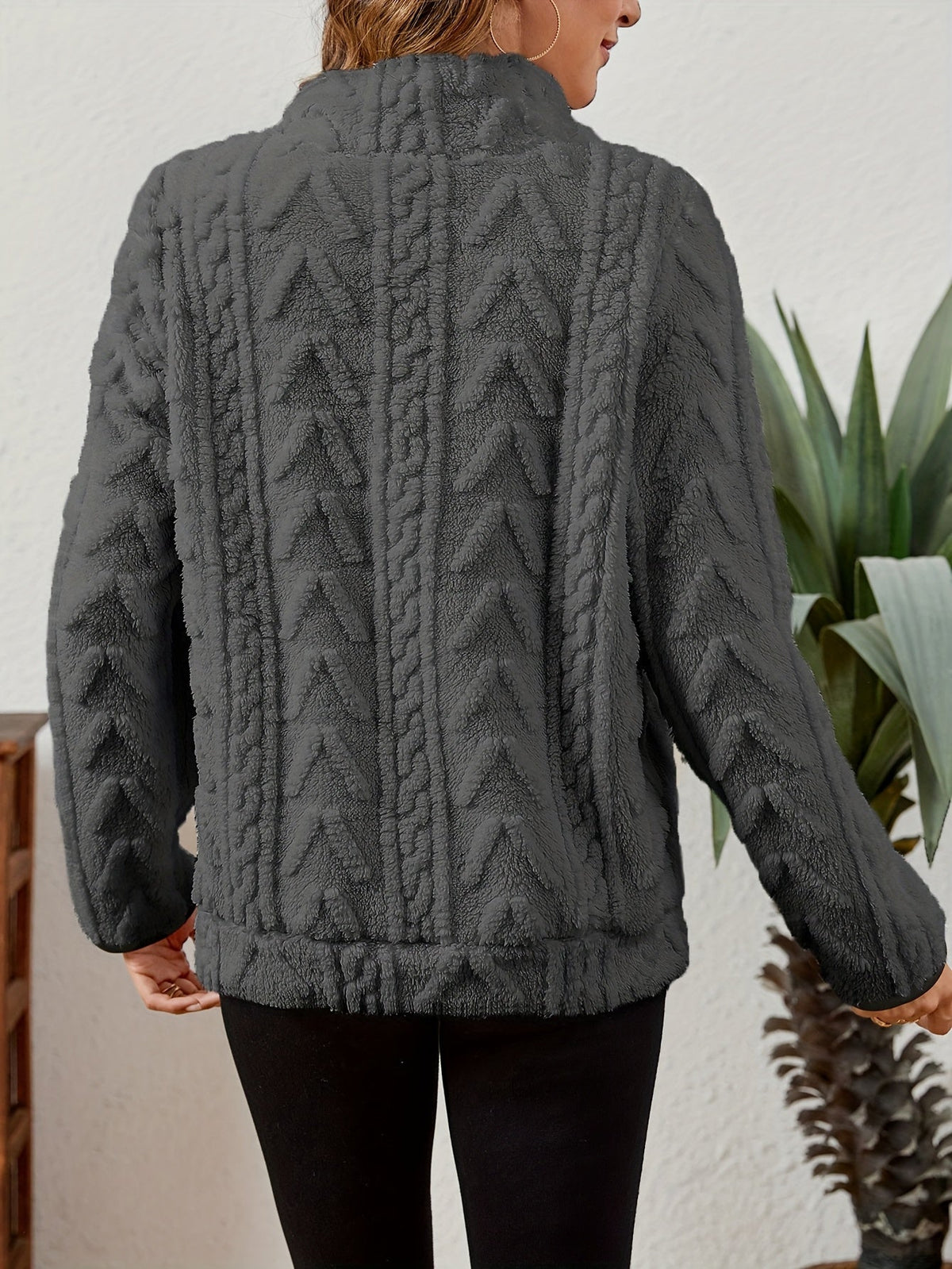 Hailey - Half-Zip Knit Hoodie