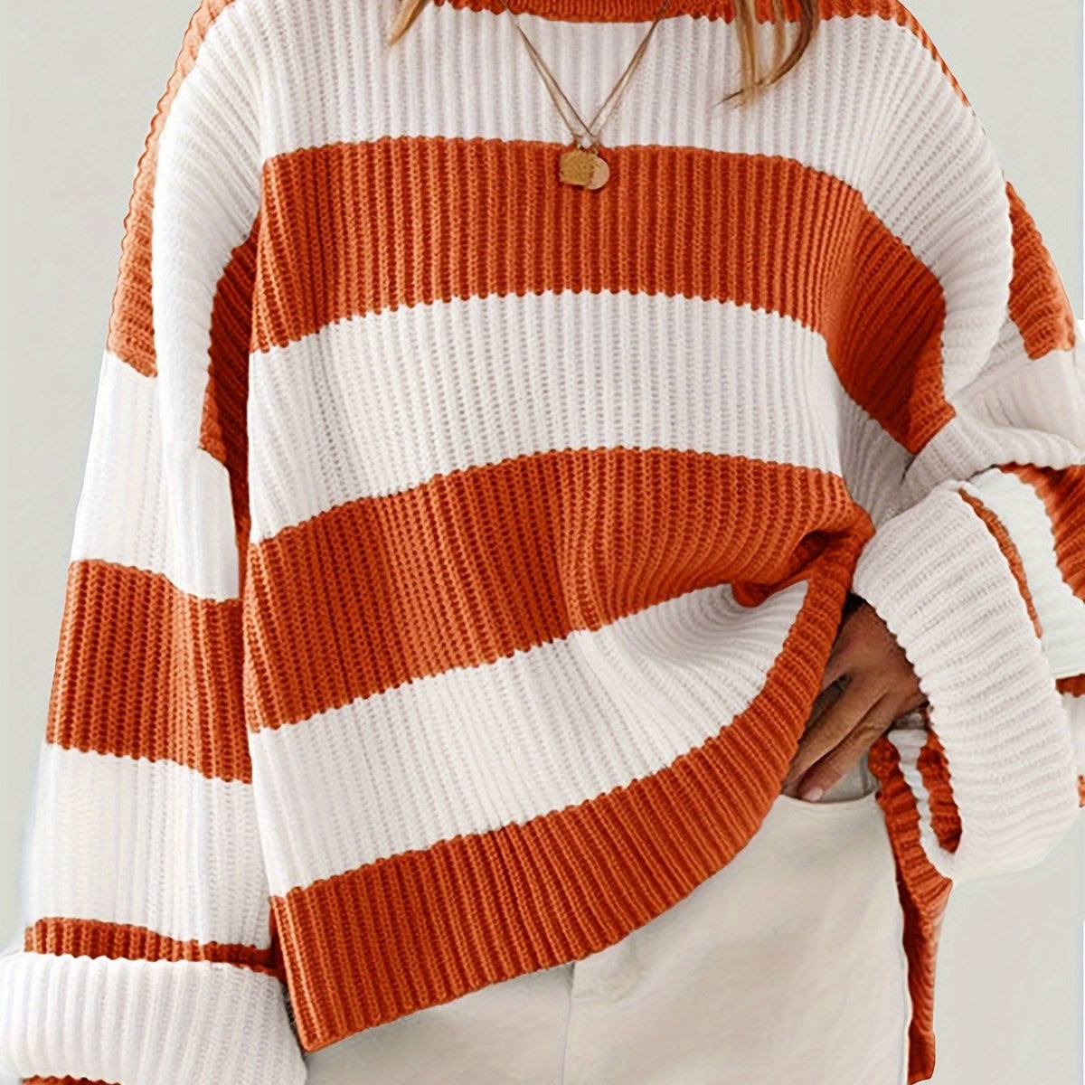 Isla - Drop Shoulder Rib-Knit Pullover
