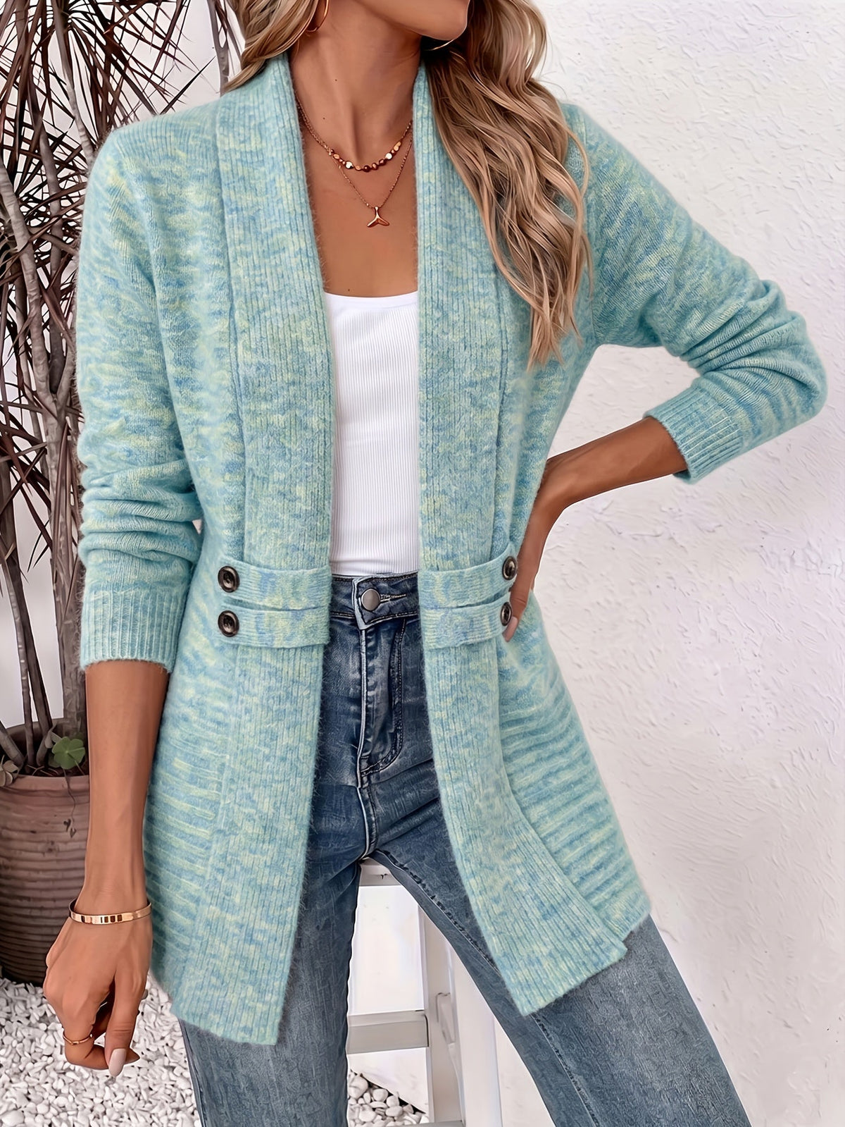 Cleo - Double-Breasted Wool Belted Cardigan